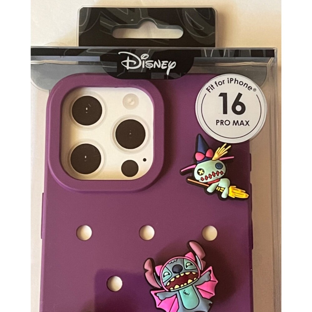 DISNEY Stitch Popitz iPhone 16 PRO MAX Case Purple Halloween Snap On Charms NEW - Picture 2 of 9